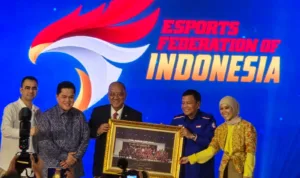 Menteri Pemuda dan Olahraga (Menpora) Erick Thohir pada acara pelantikan Pengurus Besar Esports Indonesia (PB ESI) masa bakti 2026–2030 di Hall Patiunus, Jakarta Selatan, Kamis (15/10/2026).//Foto istimewa