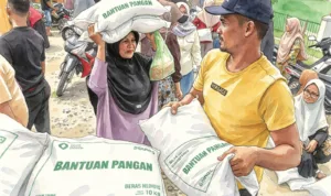 bansos beras Ilustrasi gambar digital