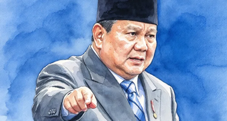 Foto gambar digital Presiden Prabowo Subianto.